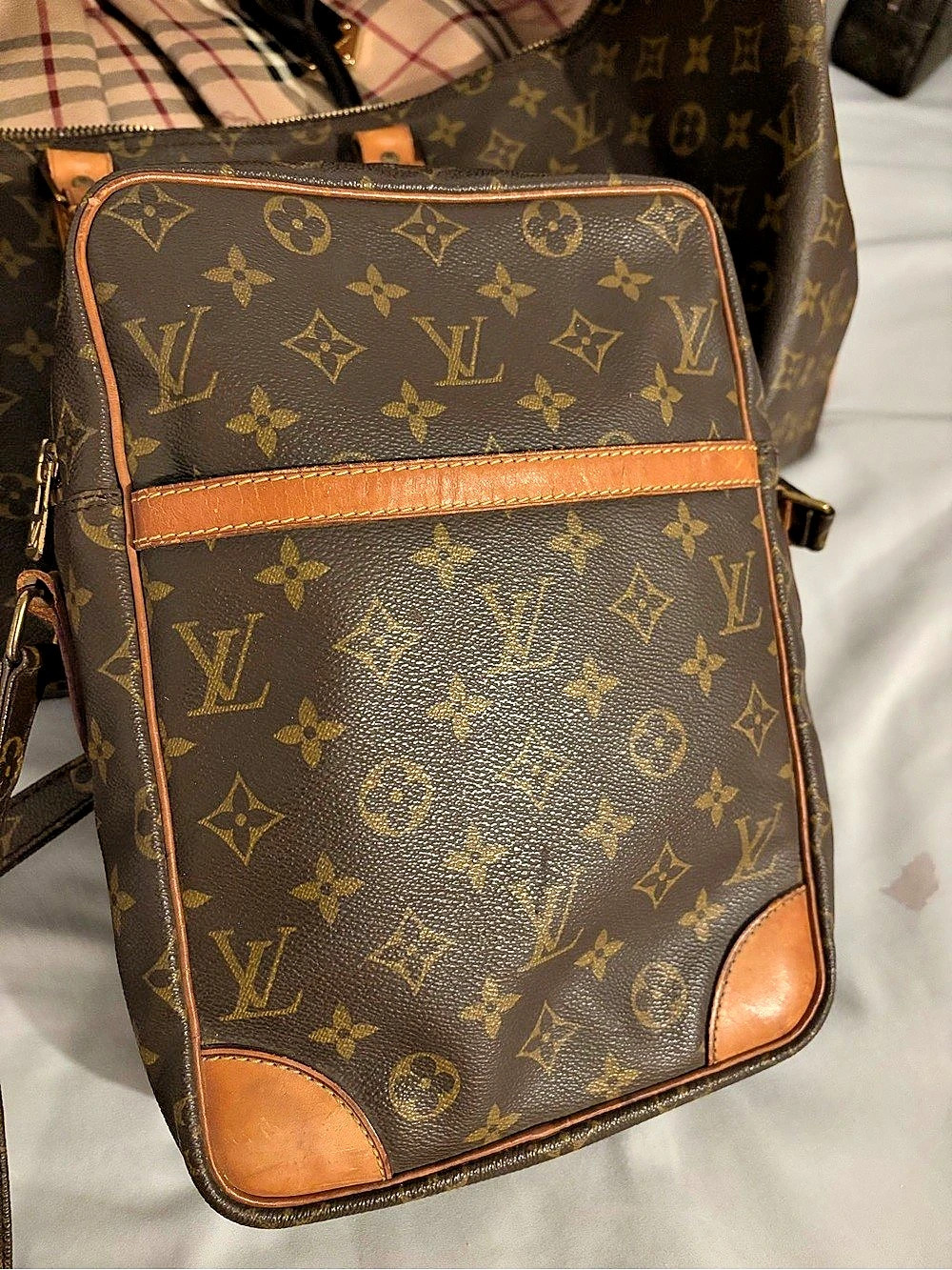 Authentic Louis Vuitton Amazone Monogram Crossbody Bag in Brown